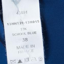 Pre Owned Chloe Navy Contrast Collar Silk Shirt M