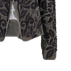 Pre Owned Chloe Gray Velvet Embellished Jacket S