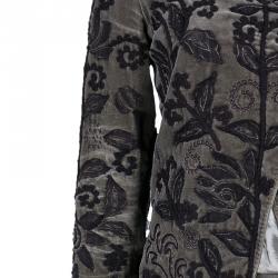 Pre Owned Chloe Gray Velvet Embellished Jacket S