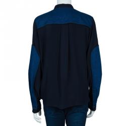 Pre Owned Chloe Blue Denim Bib Blouse S