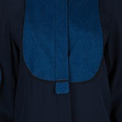 Pre Owned Chloe Blue Denim Bib Blouse S