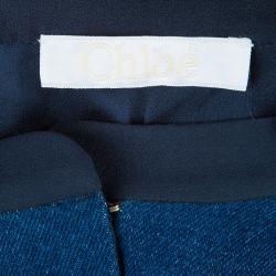 Pre Owned Chloe Blue Denim Bib Blouse S