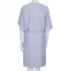 Pre Owned Chloe Grey Silk Butterfly Sleeve Dress M