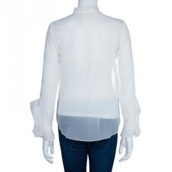 Pre Owned قميص كلوي أورغانزا أبيض S