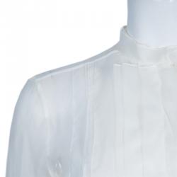 Pre Owned قميص كلوي أورغانزا أبيض S