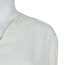 Pre Owned Chloe Off-White Silk High Low Hem Tunic Dress S