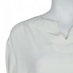 Pre Owned Chloe Off-White Silk High Low Hem Tunic Dress S