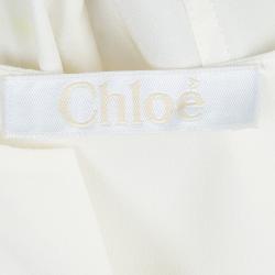 Pre Owned Chloe Off-White Silk High Low Hem Tunic Dress S