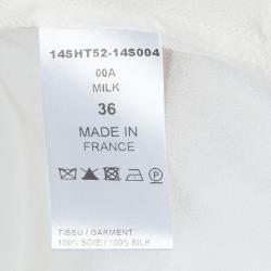 Pre Owned Chloe Off-White Silk High Low Hem Tunic Dress S