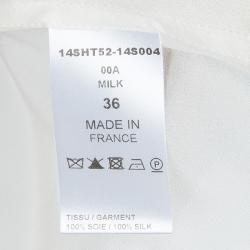 Pre Owned Chloe Off-White Silk High Low Hem Tunic Dress S