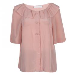 Chloe Blush Pink Silk Top M