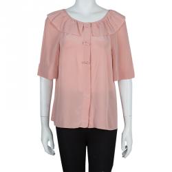 Chloe Blush Pink Silk Top M