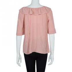 Chloe Blush Pink Silk Top M