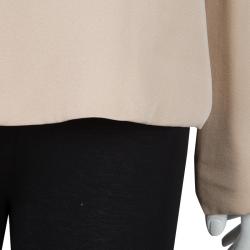 Chloe Beige Embellished Long Sleeve Silk Blouse L