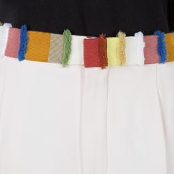 Pre Owned Chloe Powder Pink Multicolor Fringed Waistband Detail Shorts M