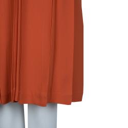 Pre Owned Chloe Tomato Red Pleated Sleeveless Dress S