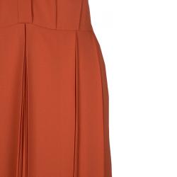 Pre Owned Chloe Tomato Red Pleated Sleeveless Dress S