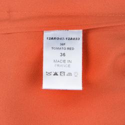 Pre Owned Chloe Tomato Red Pleated Sleeveless Dress S