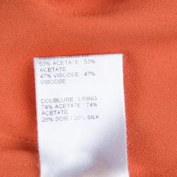 Pre Owned Chloe Tomato Red Pleated Sleeveless Dress S