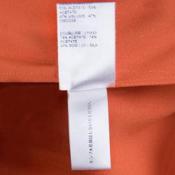 Pre Owned Chloe Tomato Red Pleated Sleeveless Dress S