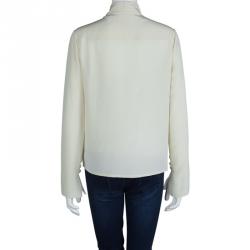 Chloe Cream Silk Long Sleeve Blouse S