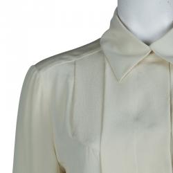 Chloe Cream Silk Long Sleeve Blouse S