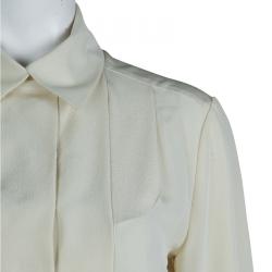 Chloe Cream Silk Long Sleeve Blouse S
