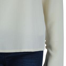 Chloe Cream Silk Long Sleeve Blouse S