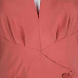 مملوكة مسبقًا Chloe Salmon Pink Silk Petal Sleeve Maxi Dress M