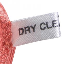 مملوكة مسبقًا Chloe Salmon Pink Silk Petal Sleeve Maxi Dress M