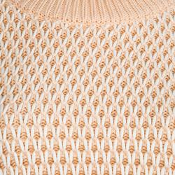 Chloe Peach and White Chunky Knit Sweater M