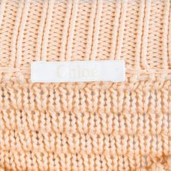 Chloe Peach and White Chunky Knit Sweater M