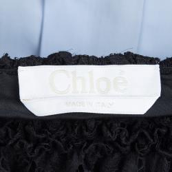 Pre Owned Chloe Black Lace Drop Waist Long Sleeve Dress M