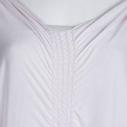 Pre Owned Chloe Pink Jersey Smocking Detail Kaftan Top M