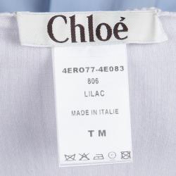 Pre Owned Chloe Pink Jersey Smocking Detail Kaftan Top M