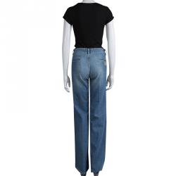 Chloe Indigo Light Wash Denim Flared Jeans M