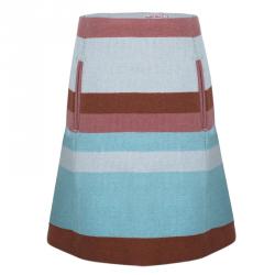Pre Owned See By Chloe Multicolor Striped Wool Skirt