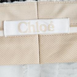 Pre Owned Chloe Monochrome Textured High Waist Shorts M