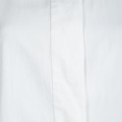 Pre Owned Chloe White Cotton Short Sleeve Button Front Shirt M