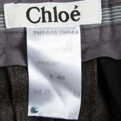 Chloe Brown Wool Straight Fit Trousers M