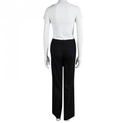 Chloe Black Wool Straight Fit Trousers M