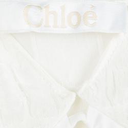 Chloe Cream Sleeveless V-Neck Tie Detail Sheer Dress M