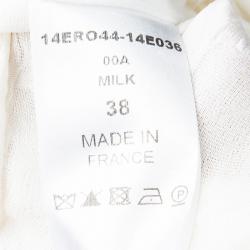 Chloe Cream Sleeveless V-Neck Tie Detail Sheer Dress M
