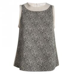 Chloe Cream Textured Front Detail Sleeveless Top S