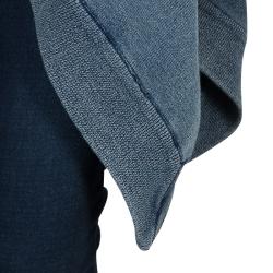 Pre Owned Chloe Blue Washed Indigo Knit Kangaroo Pocket Hooded Oversized Poncho XS/S