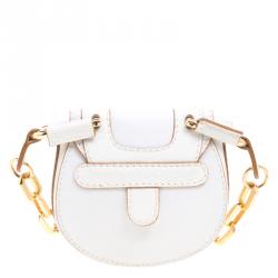 Pre Owned Chloe White Leather Chain Pouch