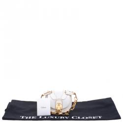 Pre Owned Chloe White Leather Chain Pouch