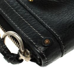 Pre Owned Chloe Black Leather Paddington Small Wallet