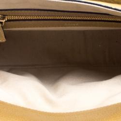 Pre Owned Chloe Mustard Pebbled Leather Medium Sally Flap Shoulder Bag