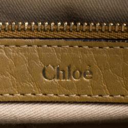 Pre Owned Chloe Mustard Pebbled Leather Medium Sally Flap Shoulder Bag